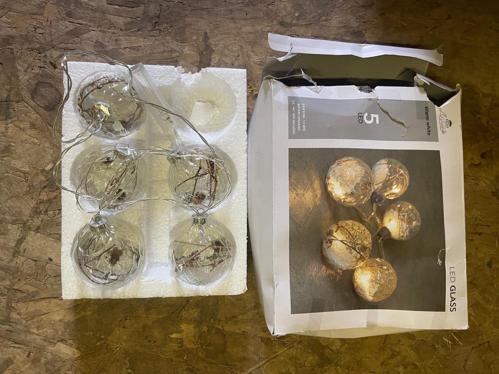 LED glazen bollen lichtslinger - warm wit, Ophalen, Minder dan 50 watt, Overige typen, Led
