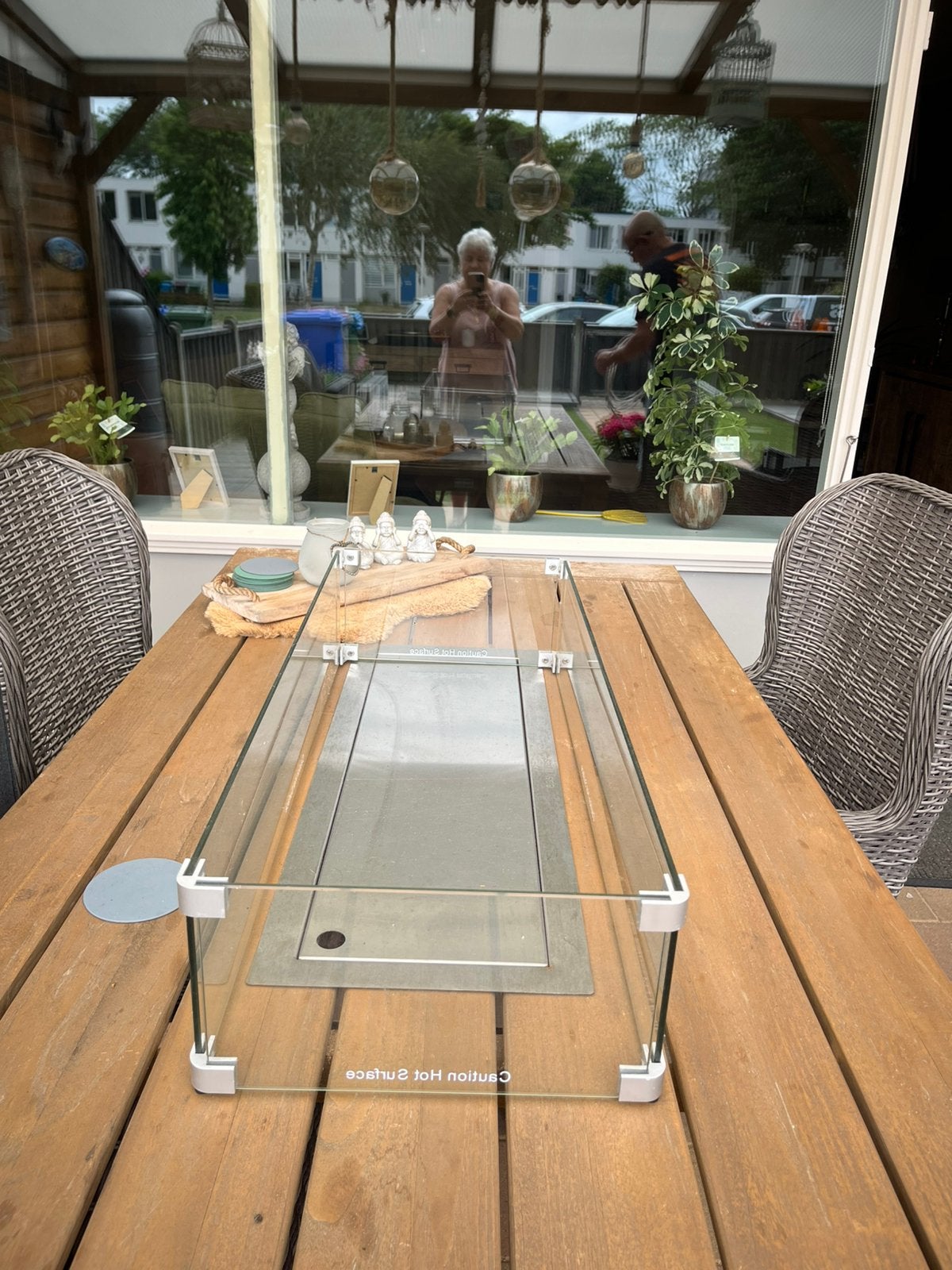 Glazen kap voor een vuurtafel, Ophalen, Zo goed als nieuw, Rechthoekig, Overige materialen