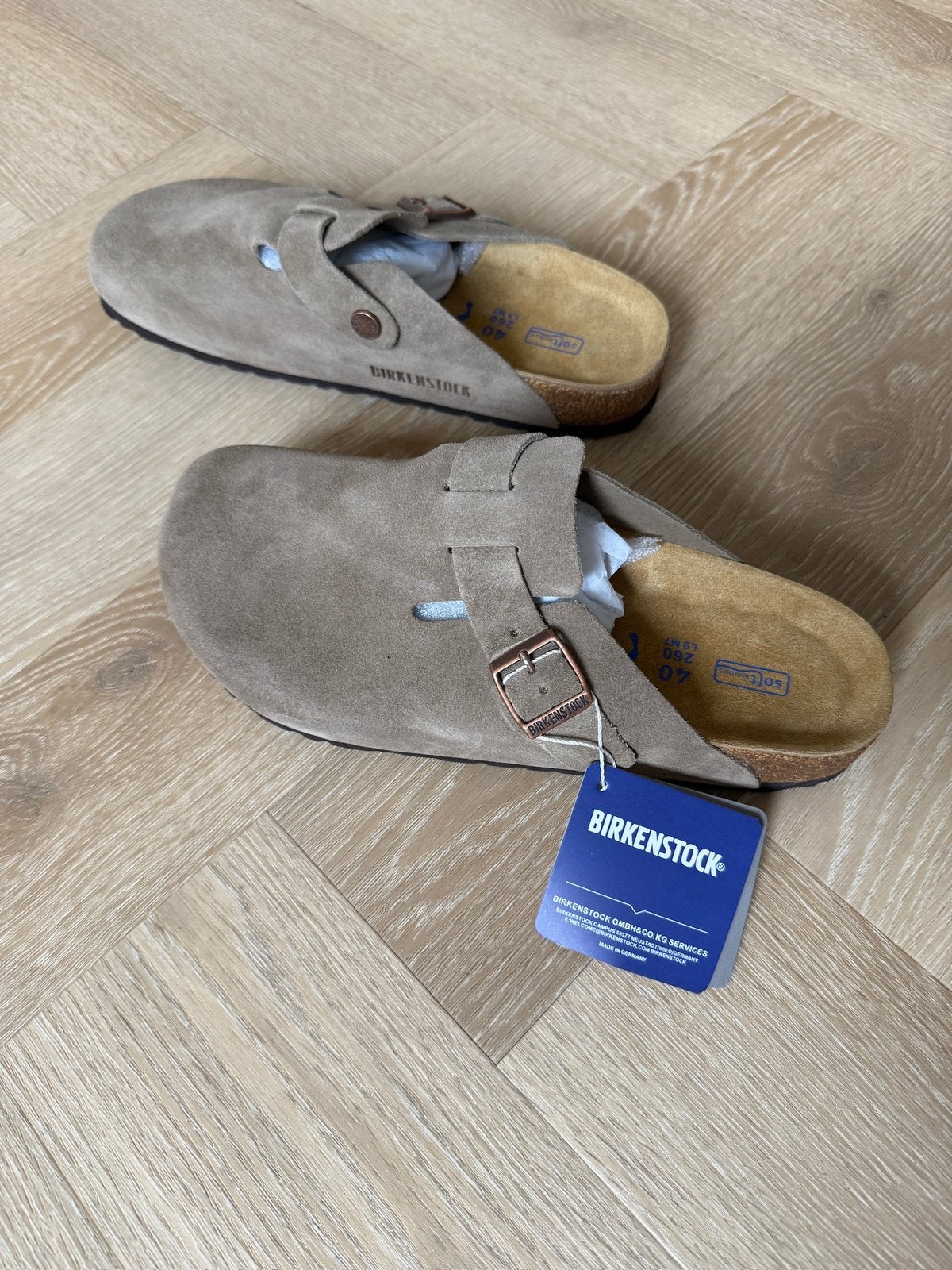 Birkenstock Boston Taupe maat 40, Bruin, Nieuw, Sandalen of Muiltjes, Ophalen of Verzenden