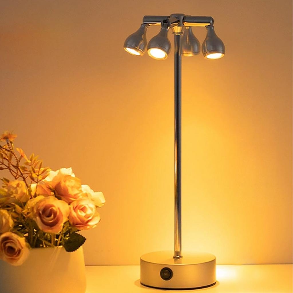 Oplaadbare LED Tafellamp - Dimbaar & Draadloos, Ophalen, Nieuw, Metaal, Minder dan 50 cm