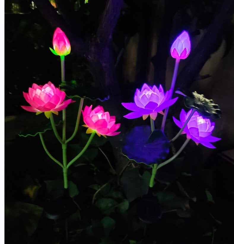 Lichtgevende Lotusbloem Solar Lamp Tuin Decoratie Kunstbloem, Verzenden, Nieuw, Kunstbloem