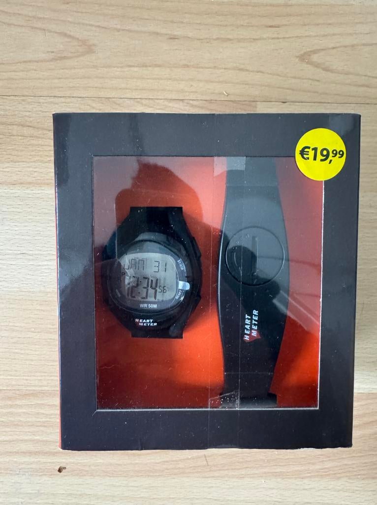 Hartslag Horloge met Borstband - Nieuw in Doos, Ophalen, Hartslag, Zwart, Nieuw