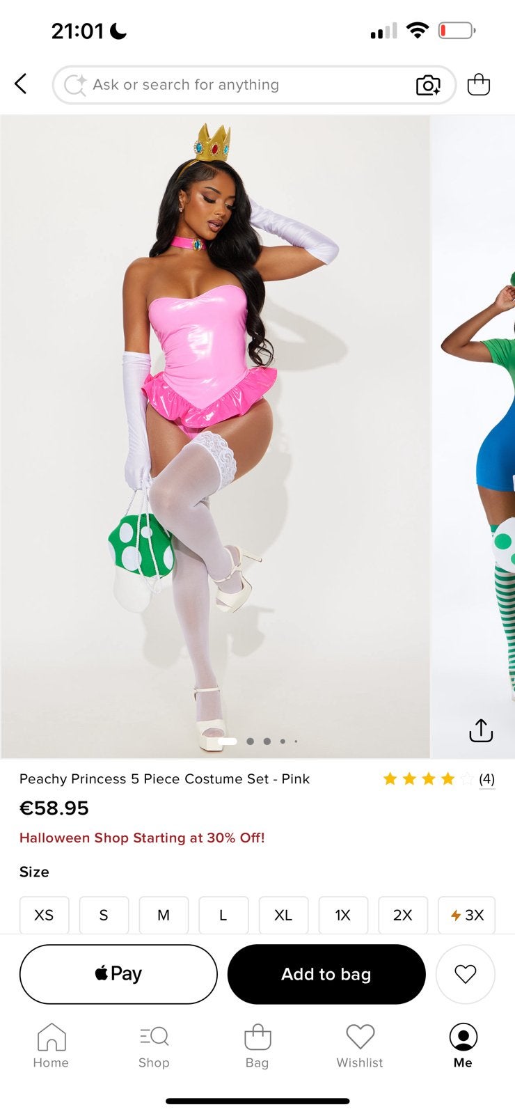 Princess peach costuum Halloween, Kleding | Dames, Kostuum of Pak, Ophalen of Verzenden, Zo goed als nieuw, Roze