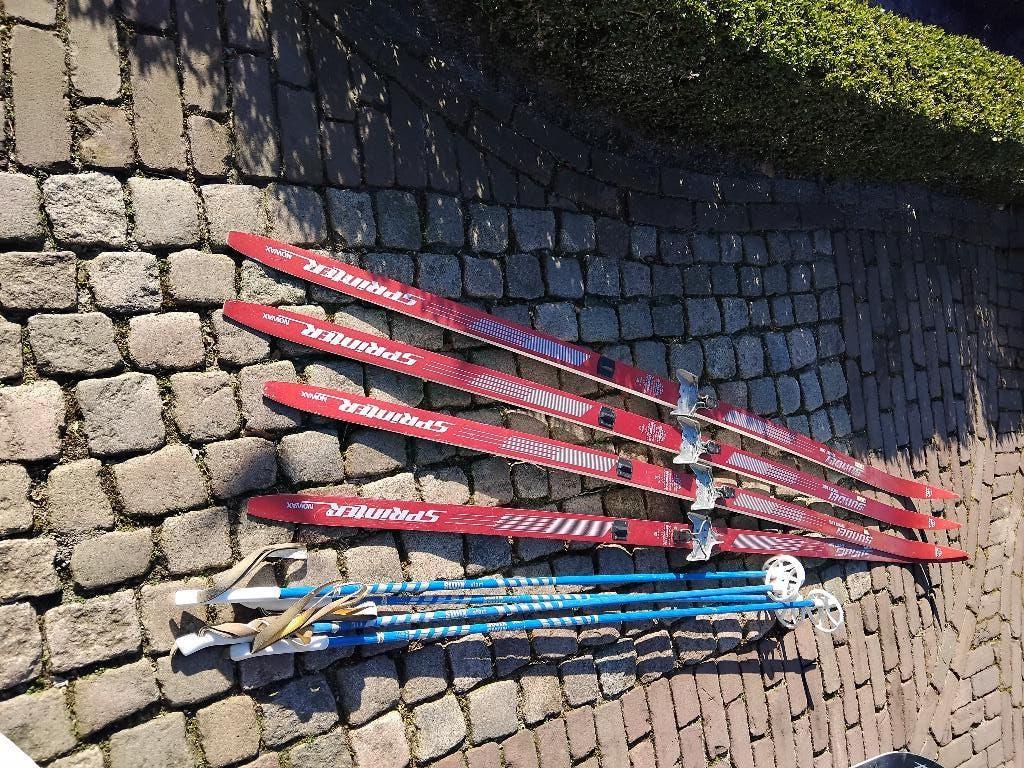 langlaufen ski twee paar en een gewone ski, Overige merken, 160 tot 180 cm, Gebruikt, Ophalen of Verzenden