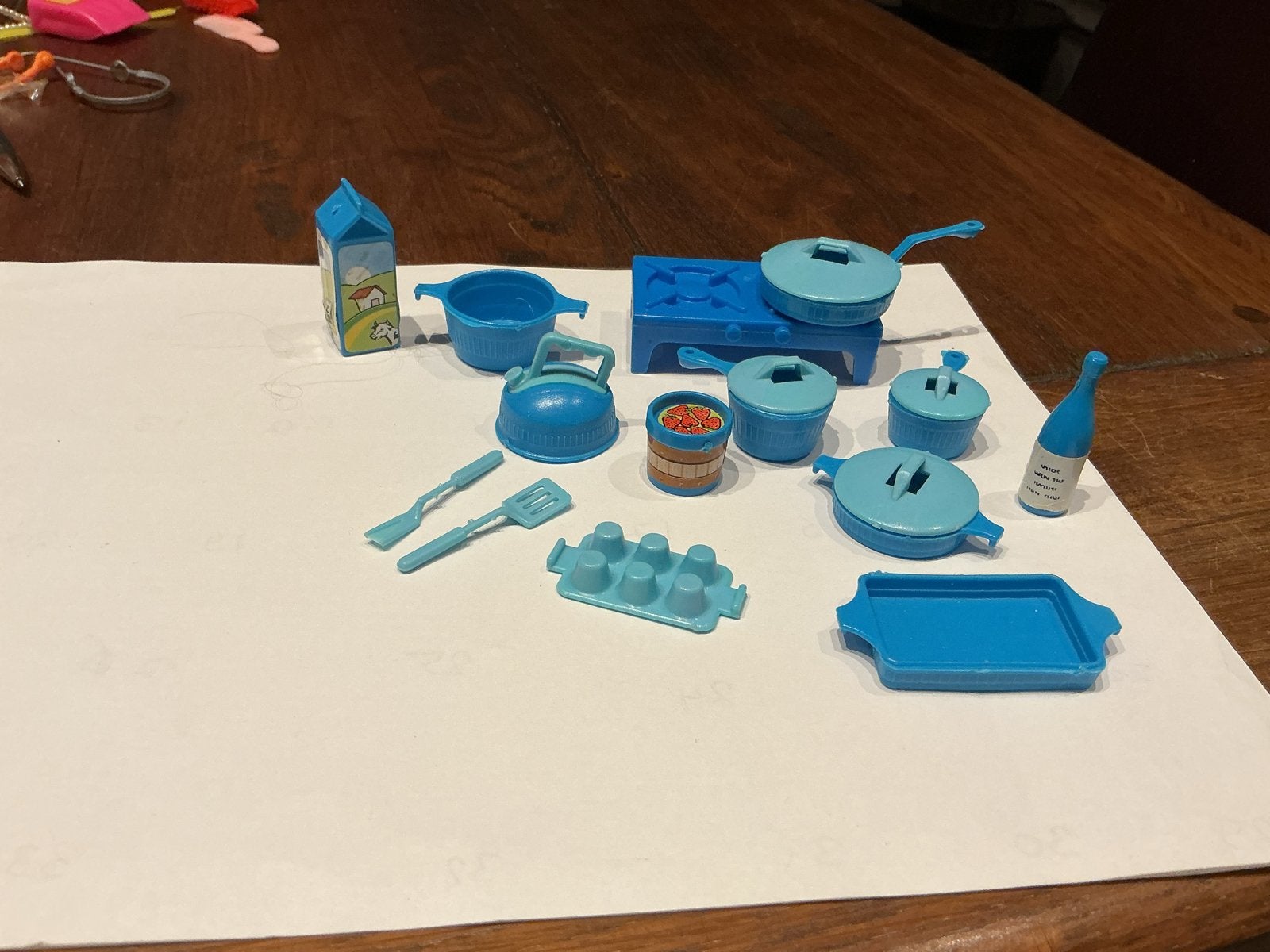 Blauw Keukensetje Barbie - Speelgoed Keukenaccessoires, Ophalen of Verzenden, Gebruikt
