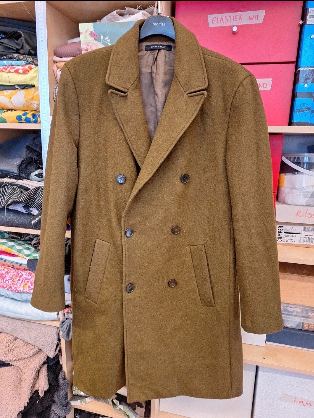 Zara heren winterjas - Warme en stijlvolle jas, Ophalen, Maat 56/58 (XL), Gedragen, Bruin
