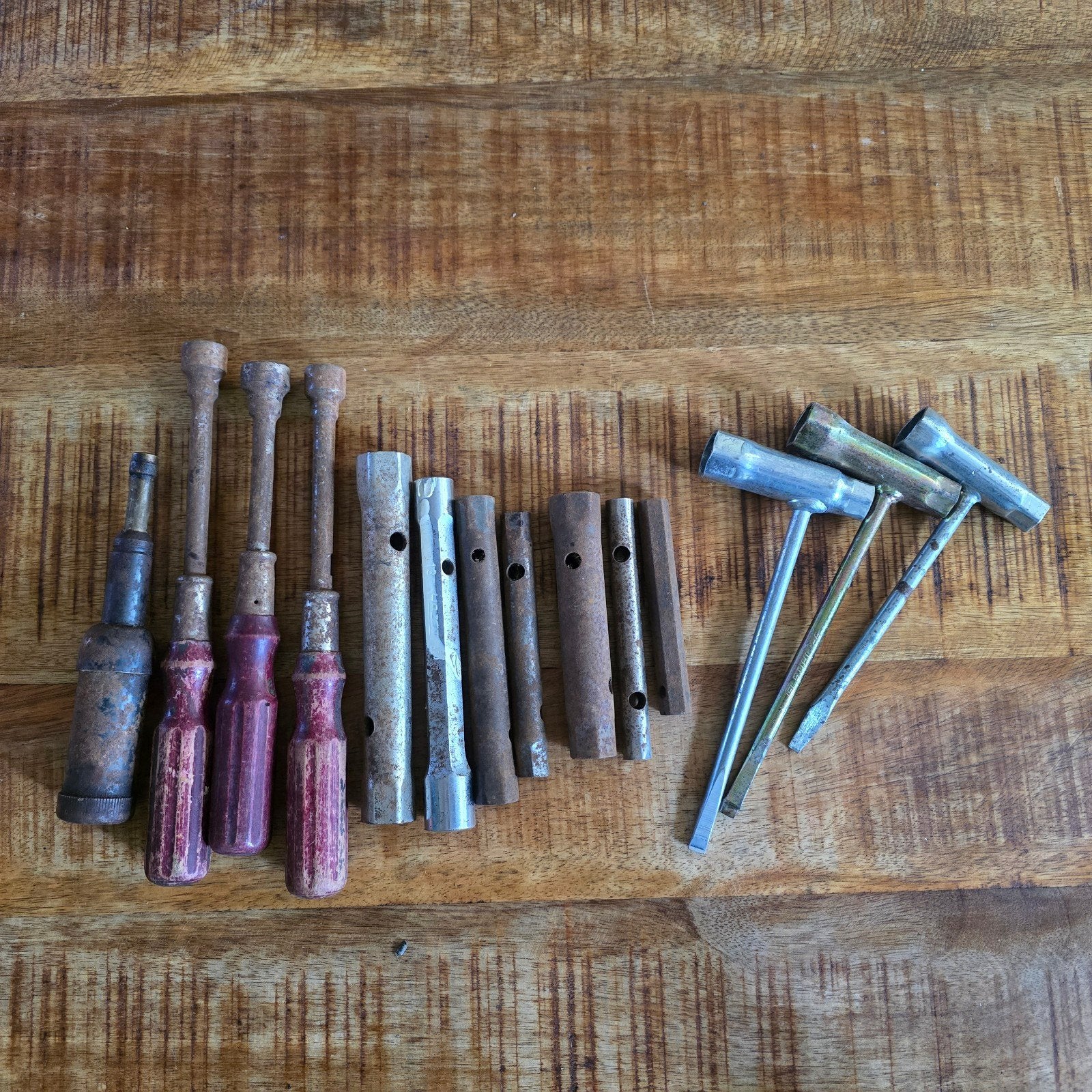 Vintage bougiesleutels en pijpsleutels set, Ophalen of Verzenden