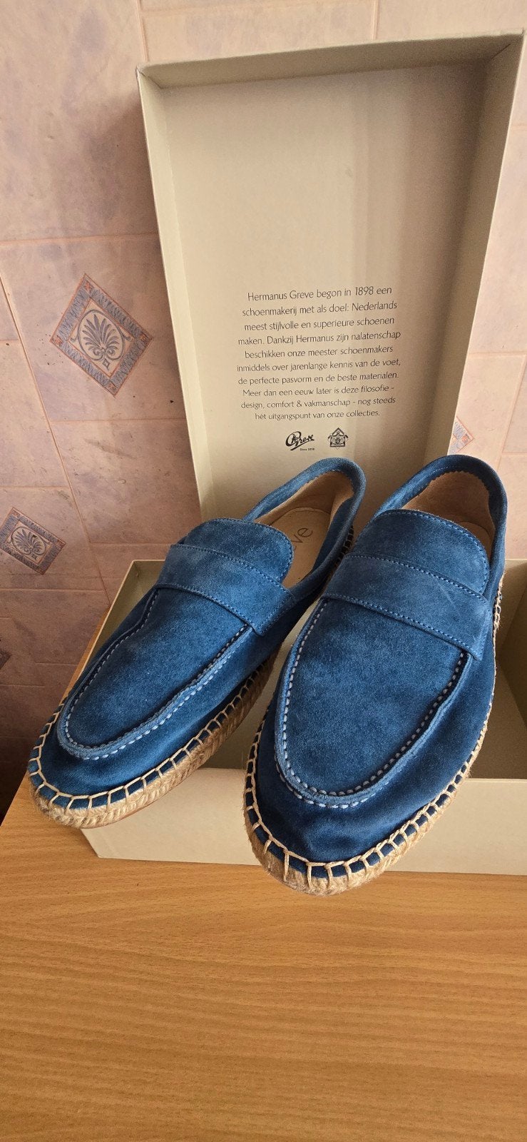 Greve Espadrilles/Loafers - Nieuw - Maat 44, Blauw, Nieuw, Ophalen of Verzenden, Espadrilles of Moccasins