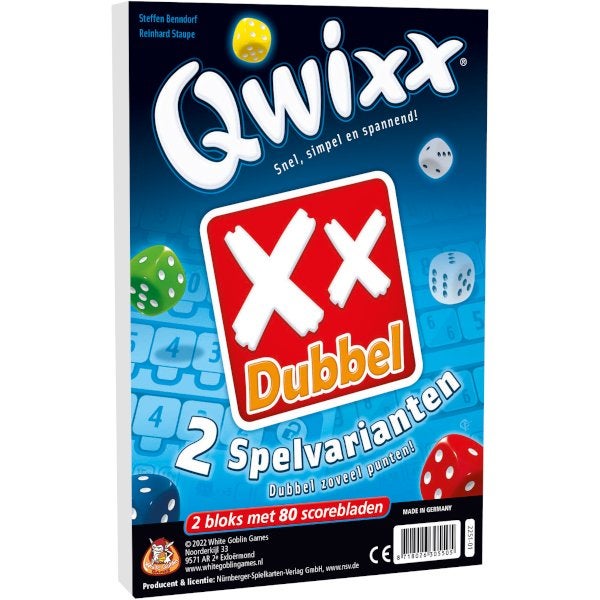 Qwixx Dubbel Scorreblokken White Goblin Games Dobbelspel, White Goblin Games, White Goblin Games, White Goblin Games, Nieuw