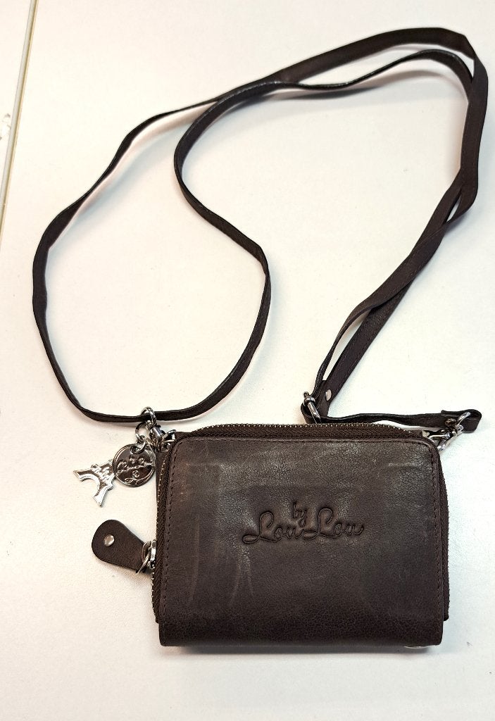By Lou Lou donker grijze wallet tasje (afm: 14x10cm) 45379, ., By Lou Lou, Overige typen, Ophalen of Verzenden