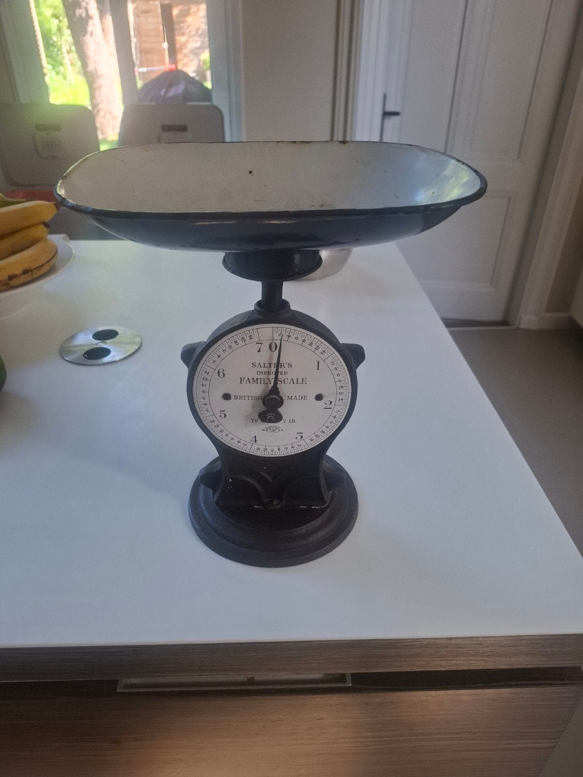 Vintage gietijzeren weegschaal, Ophalen