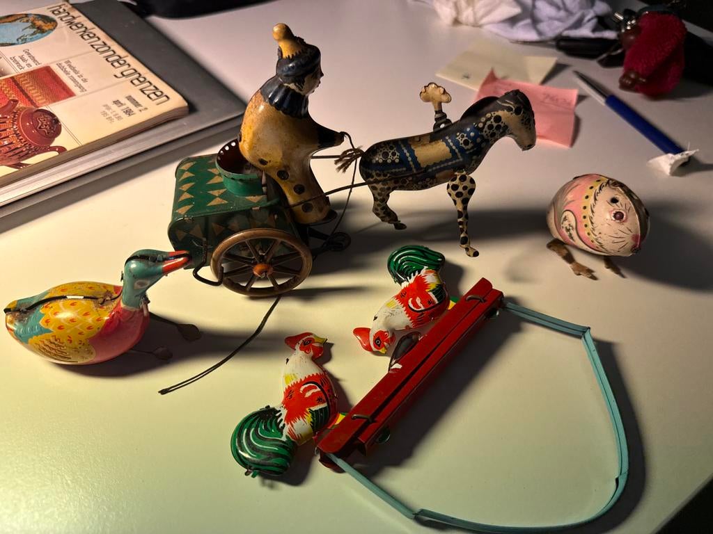 Partij Vintage blikken speelgoed:beschadigde staat, Ophalen of Verzenden