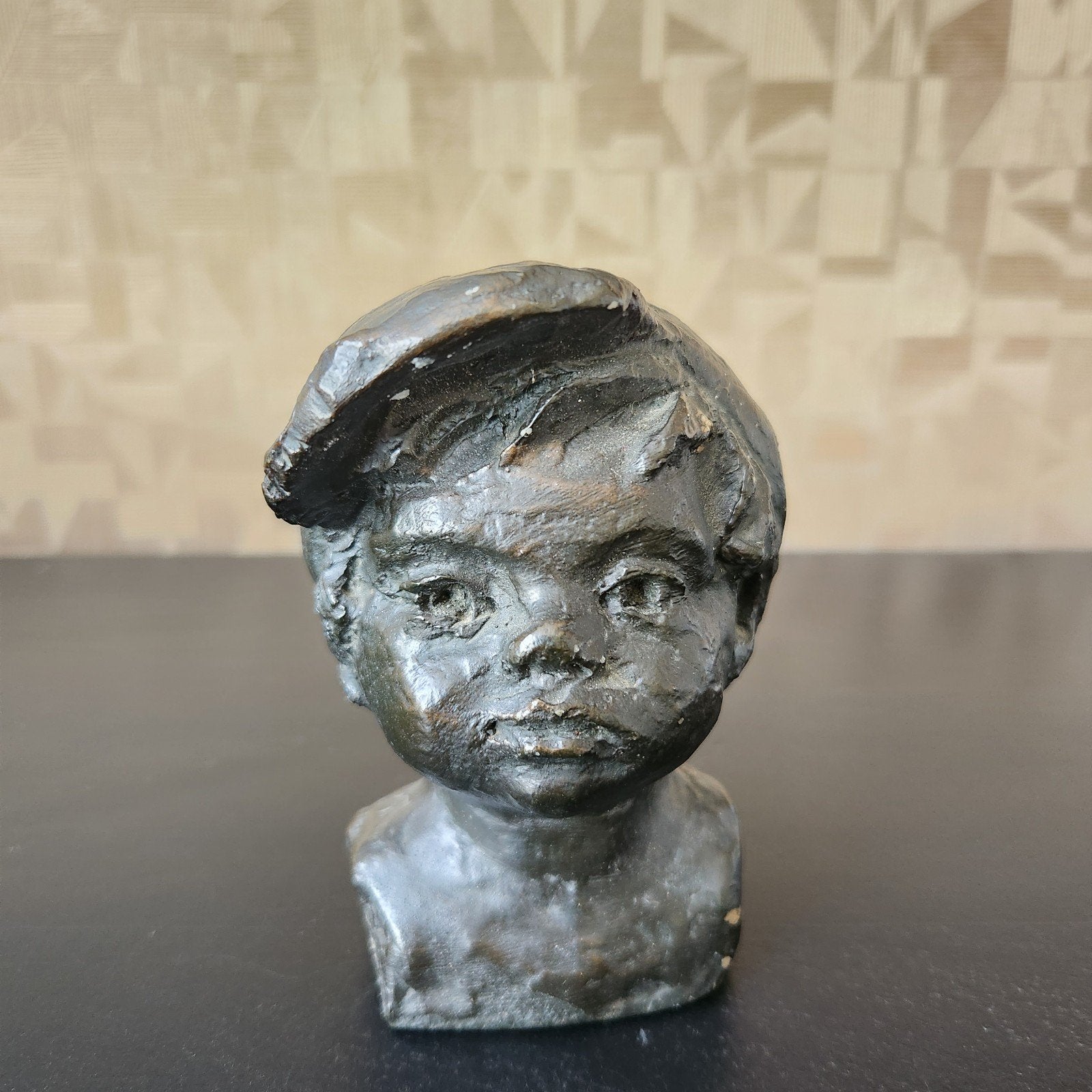 Vintage buste kinderkopje met pet E/G ASV Arend Spoor Venlo, Ophalen of Verzenden