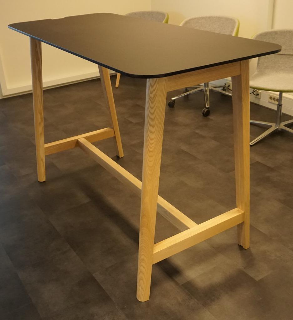Nova Wood Bartafel | Zwart Blad | Houten Frame | 160x70x105, -, -, Nieuw, Ophalen of Verzenden