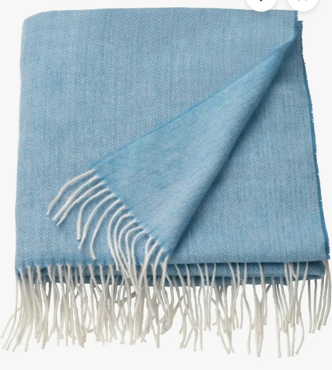 Nieuw !!Zachte lichtblauwe plaid met franjes, Ophalen of Verzenden, Nieuw