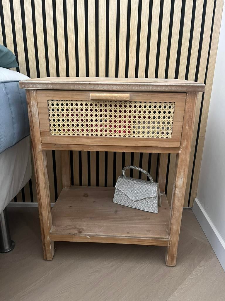 Nachtkastje Webbing, Huis en Inrichting, Ophalen, 50 tot 100 cm, Eikenhout, Zo goed als nieuw