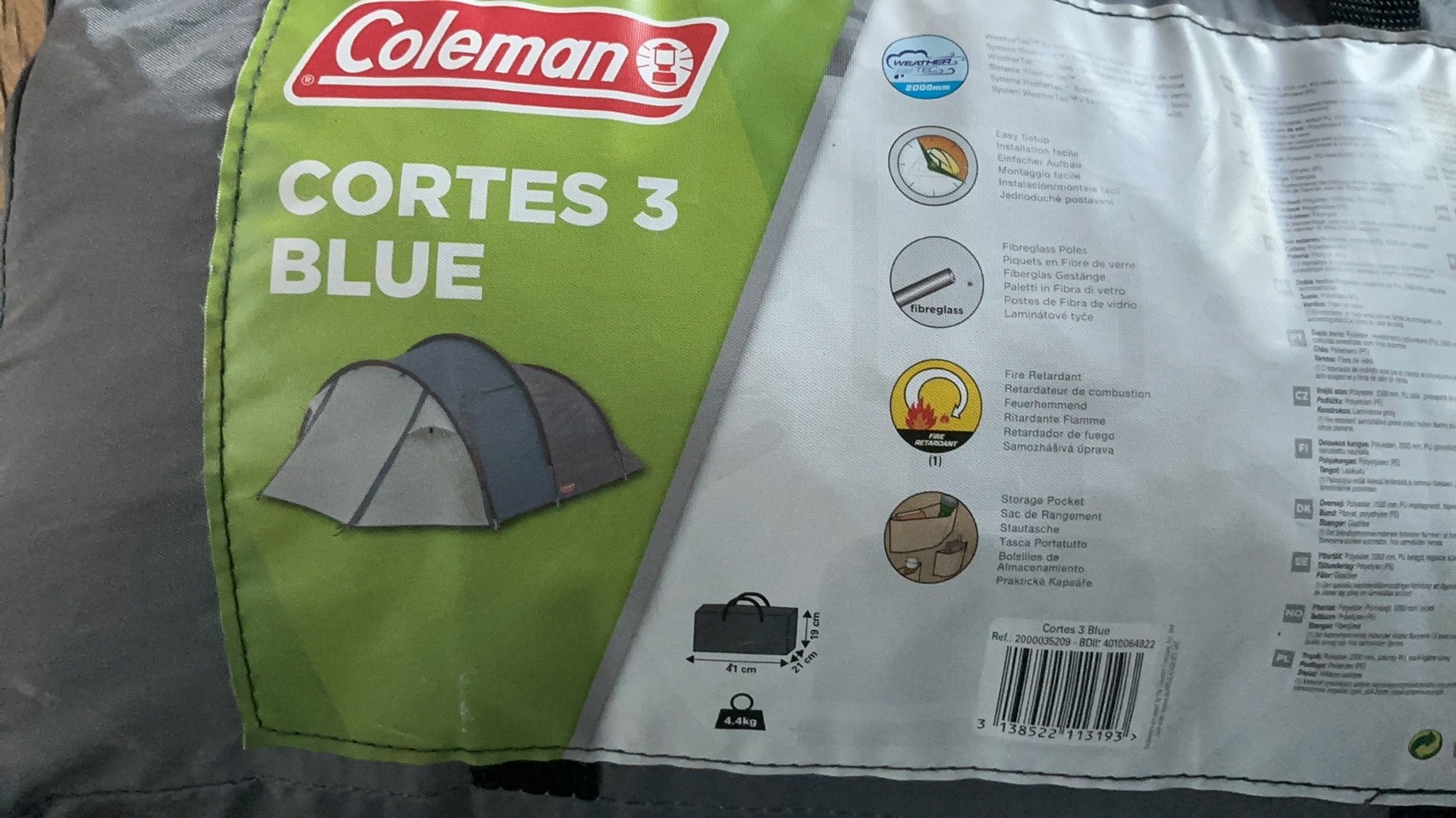 Coleman Cortes 3 Blue tent, Ophalen of Verzenden, Gebruikt, Tot en met 3
