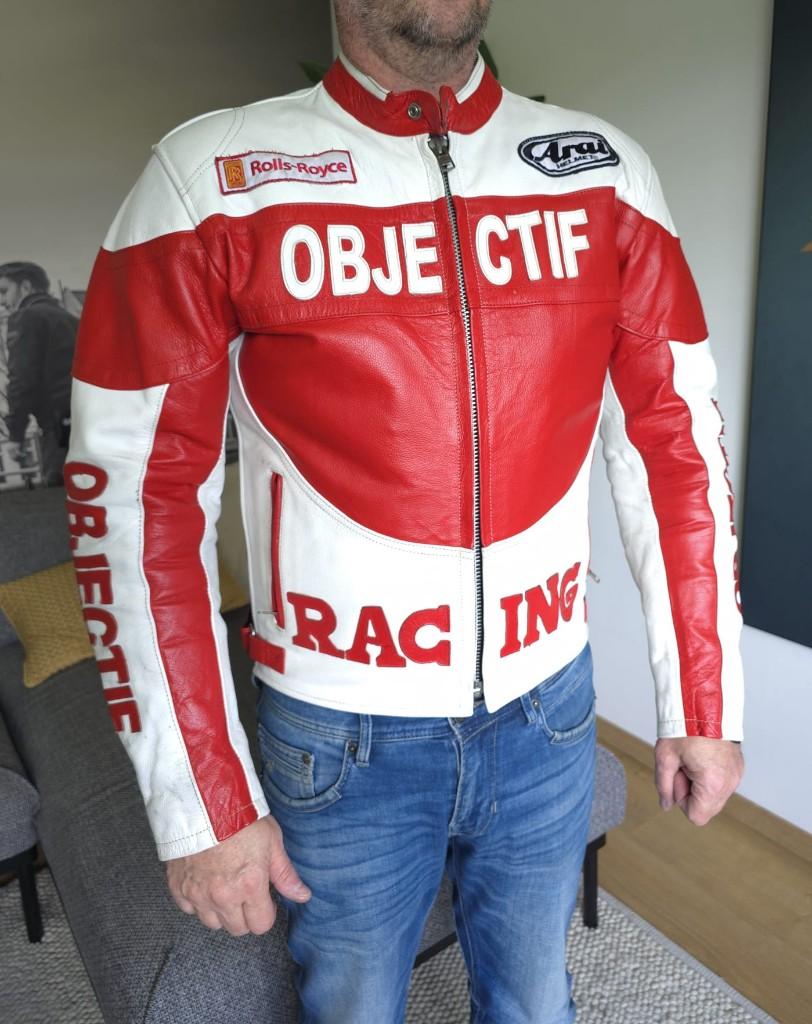 Leren Retro Caferacer motorjas maat S (valt als M), Motoren, Overige merken, Heren, Jas | leer, Ophalen of Verzenden