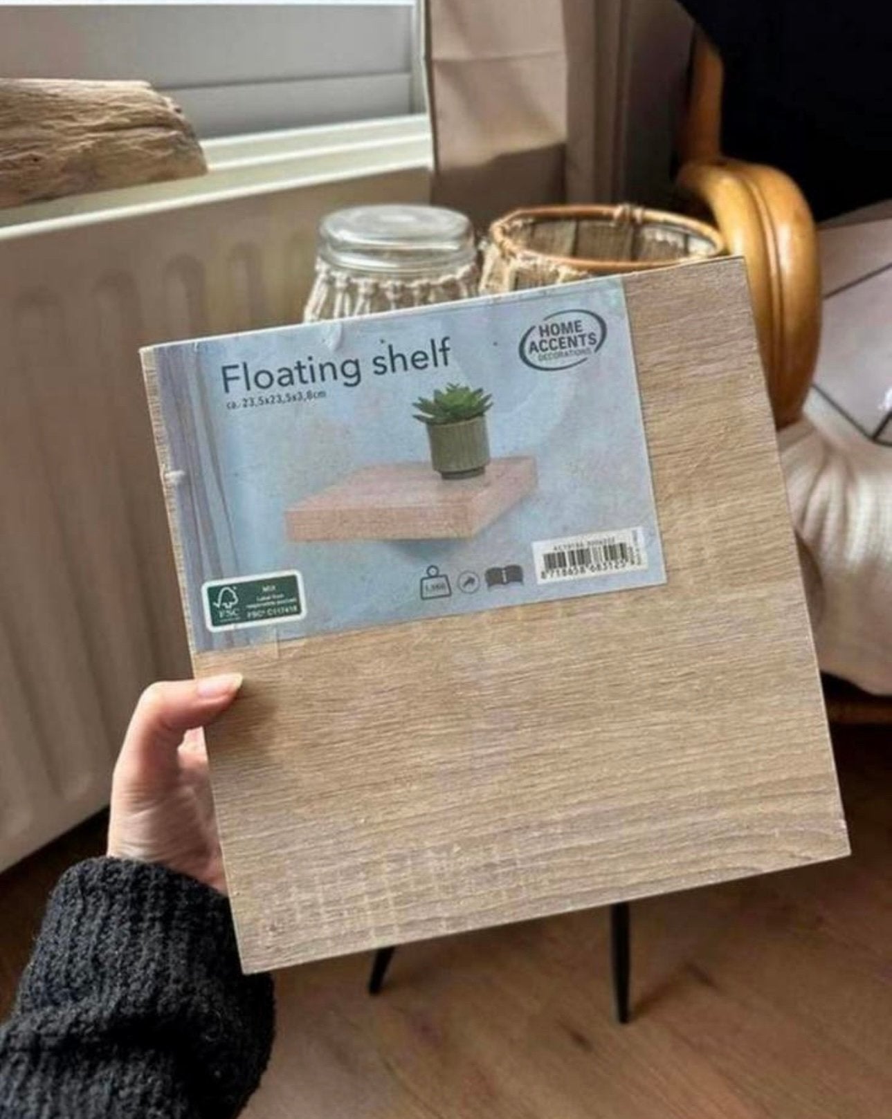 Nieuw in verpakking: zwevende plank van hout, Ophalen of Verzenden, Zo goed als nieuw