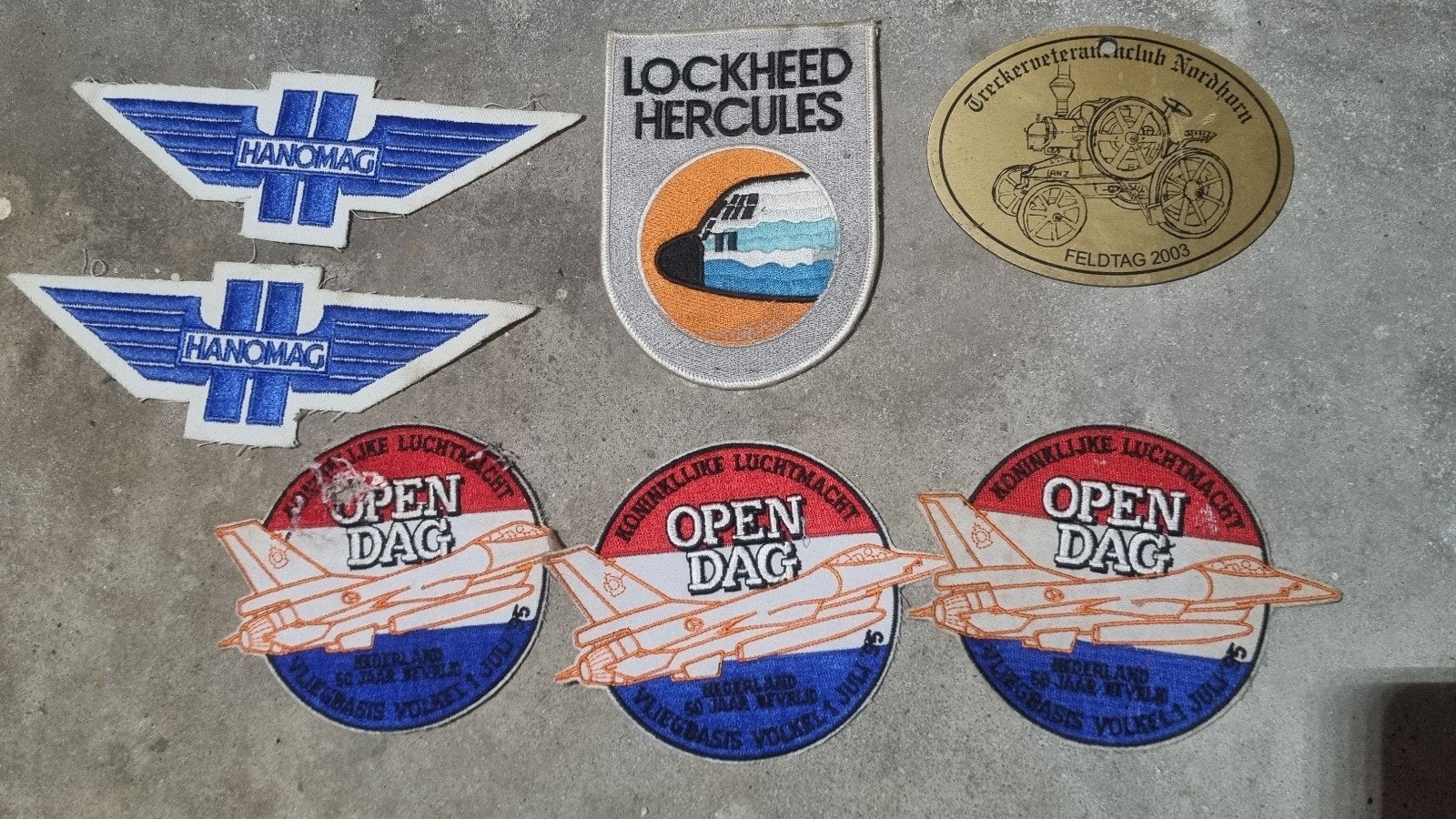 Verzameling van 7 diverse patches en plaquette, Ophalen of Verzenden, Gebruikt