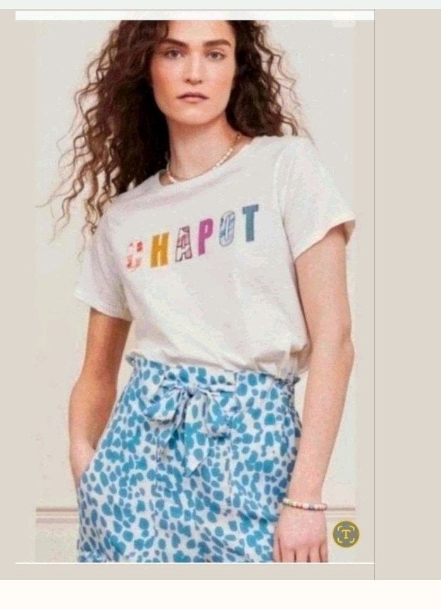 Fabienne Chapot Patchwork shirt met opdruk maat XS *nieuw *, Kleding | Dames, Nieuw, Ophalen of Verzenden, Maat 34 (XS) of kleiner