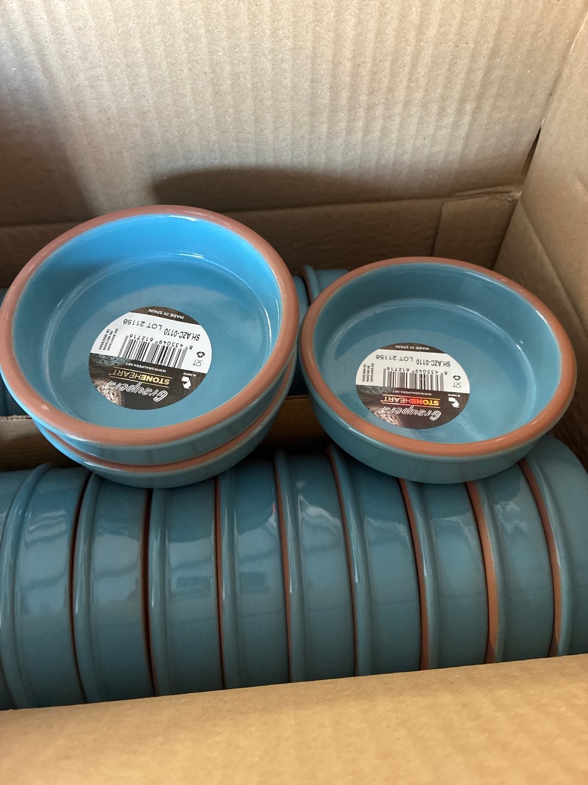 120x Blauwe tapas schaaltjes - Stoneheart, Porselein of Keramiek, Schaal, Rond, Nieuw