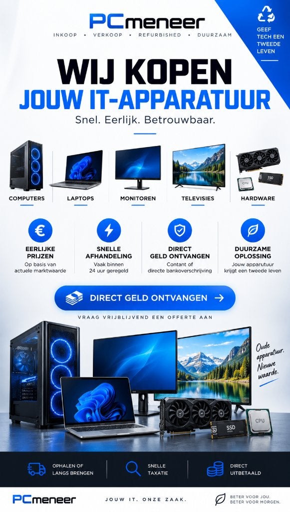 Direct geld ontvangen voor uw computer of laptop?, Computers en Software, 64 GB of meer, 5 TB, PCmeneer, Zelfgebouwde PC