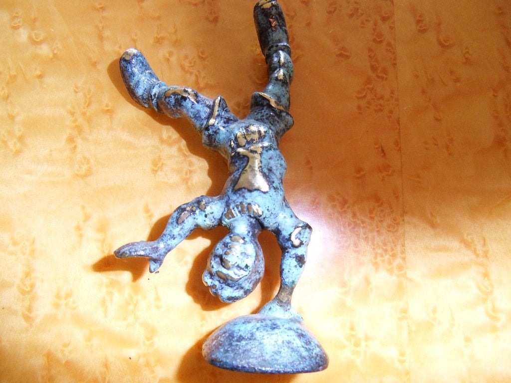 Bronzen beeldje uit de jaren 60 11 cm., Ophalen of Verzenden, Gebruikt, Mens