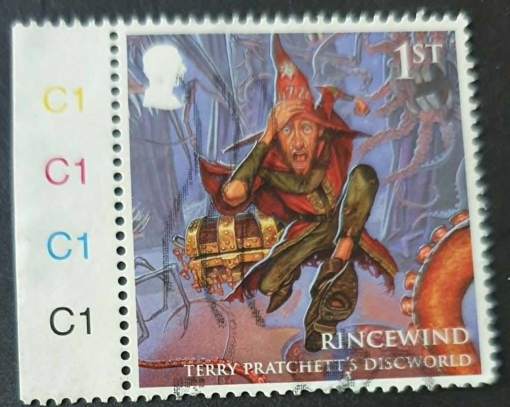 210-26 Engeland / Rincewind - Terry Prachett, Verzenden, Gestempeld