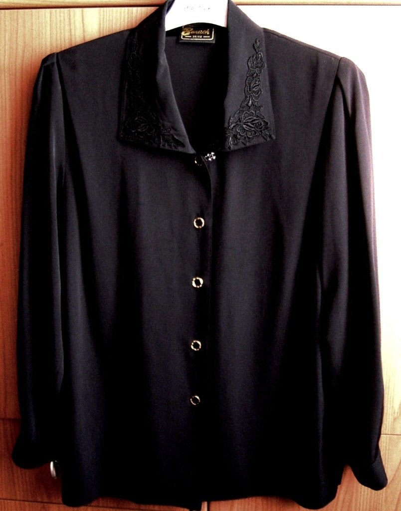 Prachtige Baruch blouse blousejasje, maat 38/44, Verzenden, Zo goed als nieuw, Maat 42/44 (L), Zwart