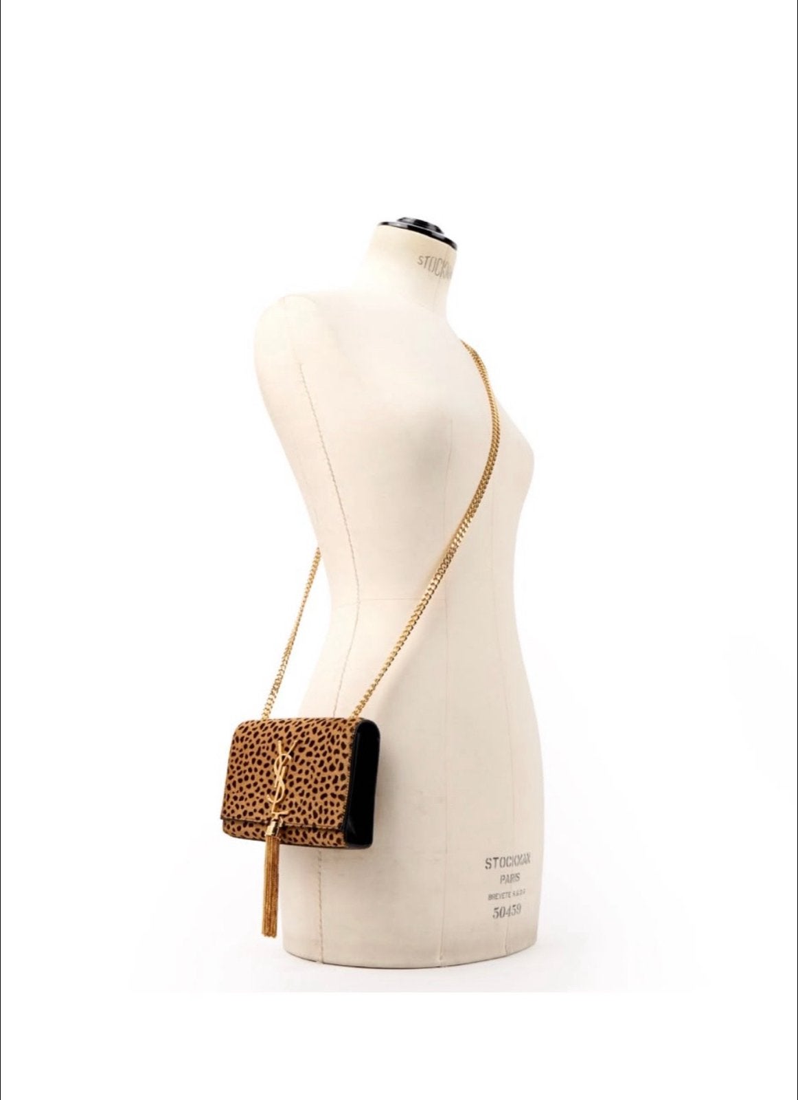 Saint Laurent Kate Tassel Schoudertasje Luipaardprint YSL, Verzenden, Zo goed als nieuw, Bruin, Schoudertasje
