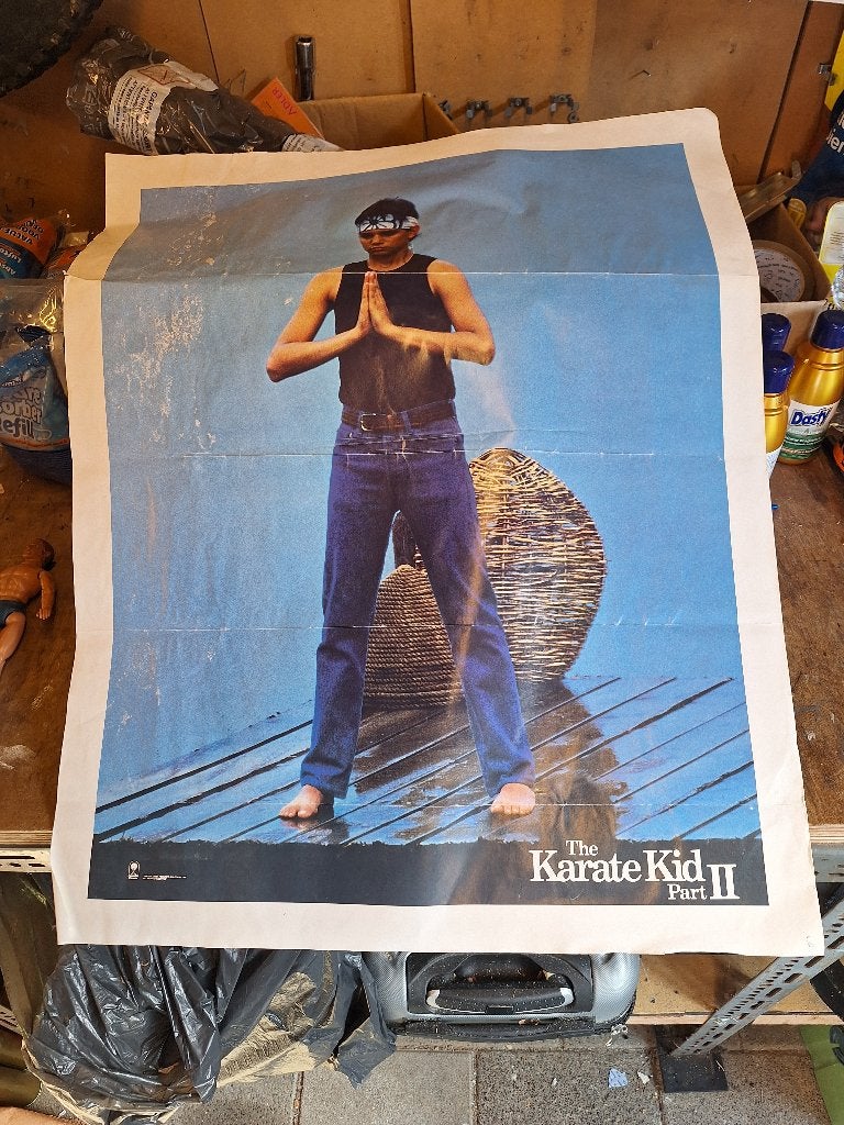 Vintage poster Karate Kid 2 Ralph Macchio uit 1986, Verzamelen, Ophalen of Verzenden, Gebruikt, A1 t/m A3