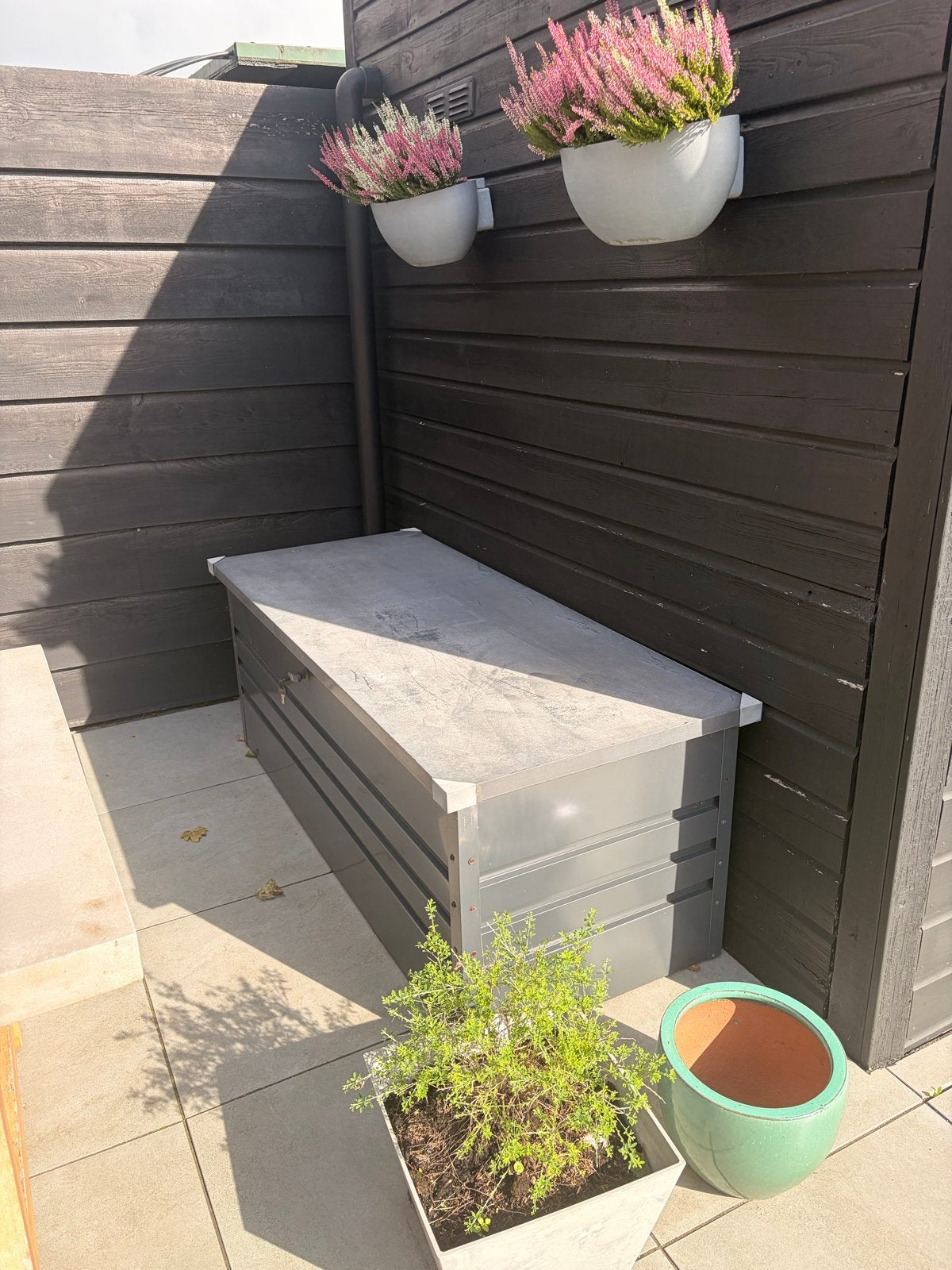 Tuin opbergbox/zitbank - Grijs, Ophalen, Gebruikt