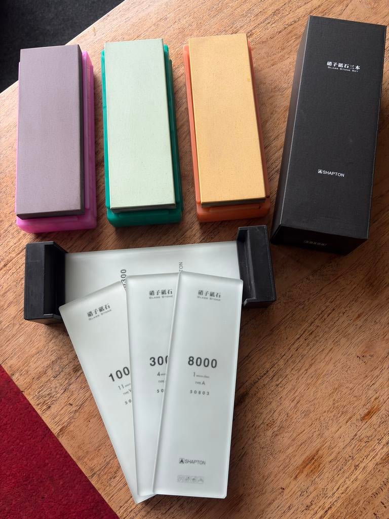 Shapton Pro en Glass slijpstenen set, Ophalen of Verzenden, Zo goed als nieuw