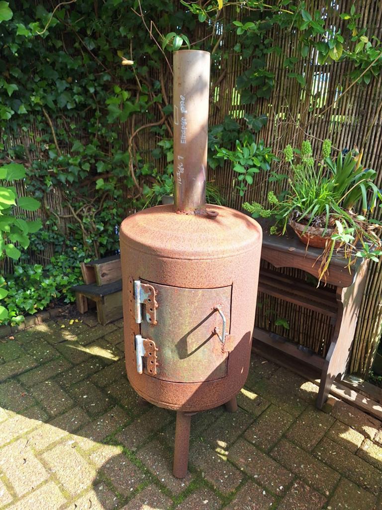 Zelfgemaakte terraskachel - Slechts enkele branduren, Tuin en Terras, Tuinhaarden, Ophalen, Zo goed als nieuw