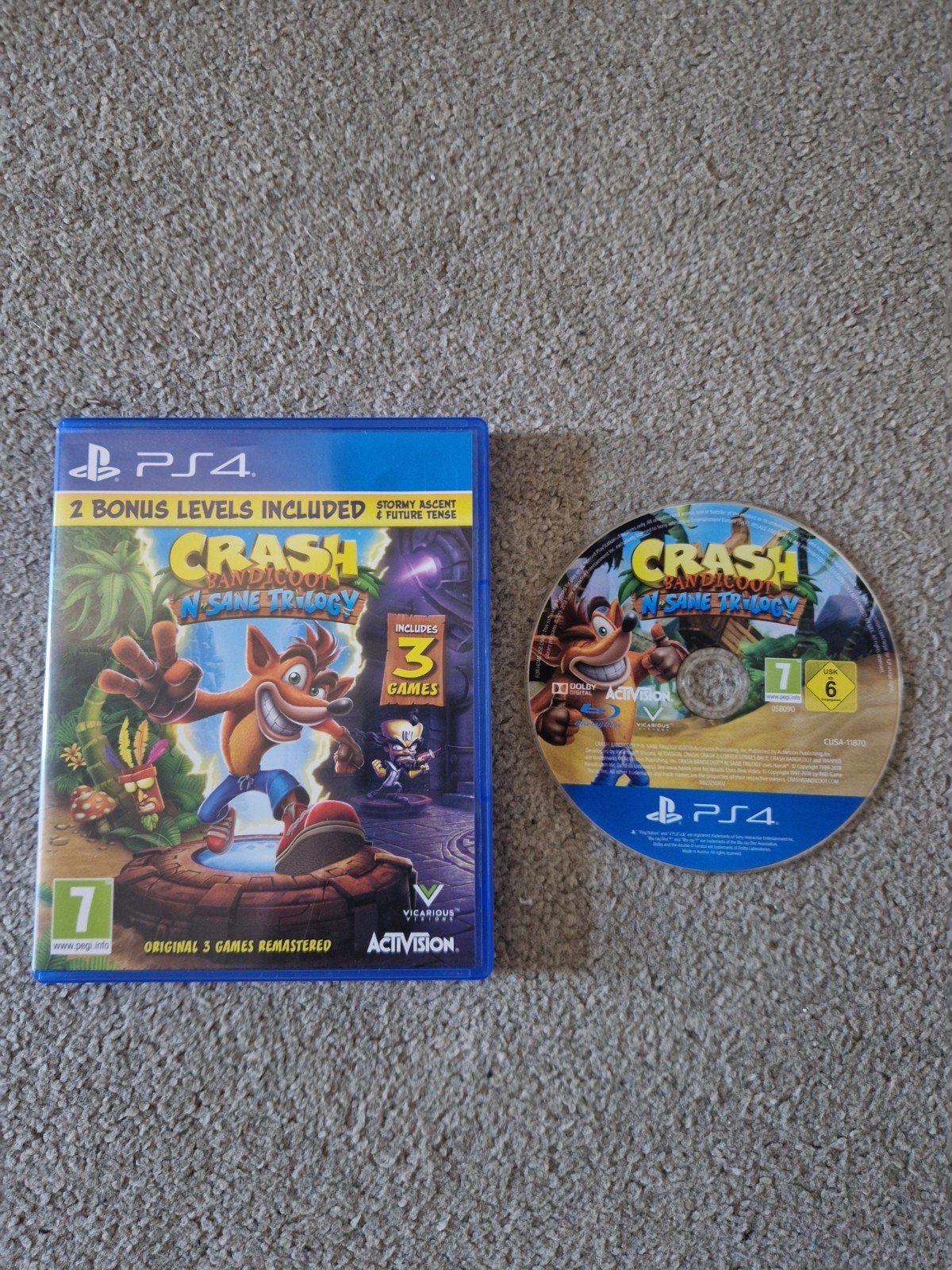 Crash Bandicoot N. Sane Trilogy PS4, Spelcomputers en Games, 1 speler, Zo goed als nieuw, Vanaf 7 jaar, Ophalen