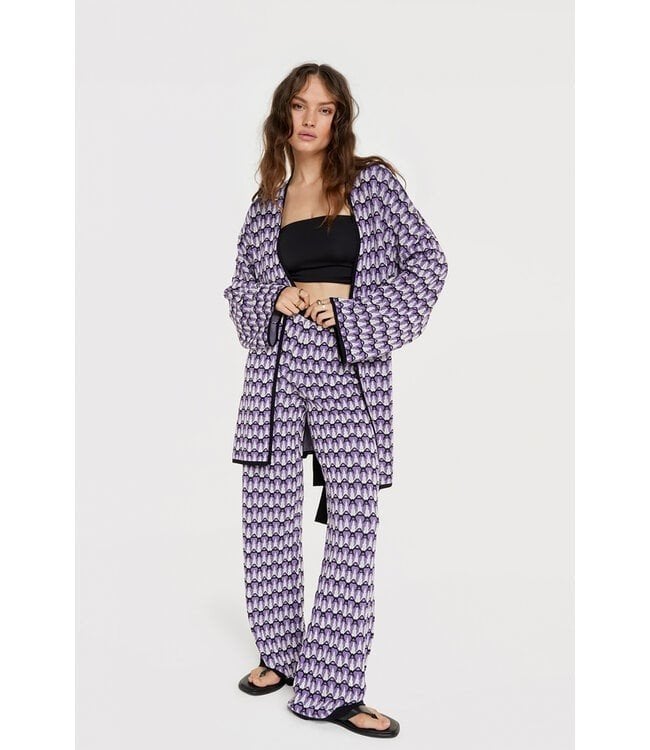 Alix the label jaquard broek nieuw, Maat 38/40 (M), Alix the label, Paars, Nieuw