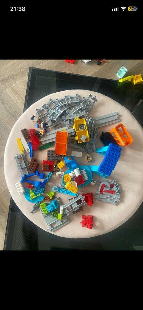 Duplo goederentrein 10875 - Compleet (mist visnetje), Kinderen en Baby's, Speelgoed | Bouwstenen, Ophalen of Verzenden, Gebruikt