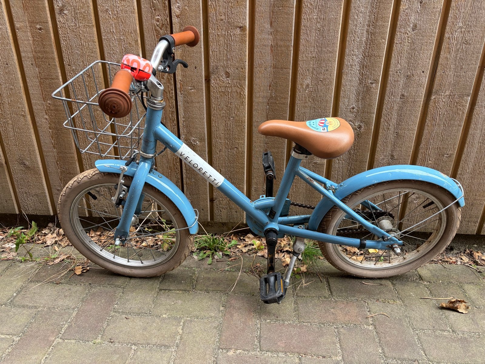 Veloretti kinderfiets 14 inch met mandje - gebruikt, Ophalen, Gebruikt, Terugtraprem, 16 tot 20 inch