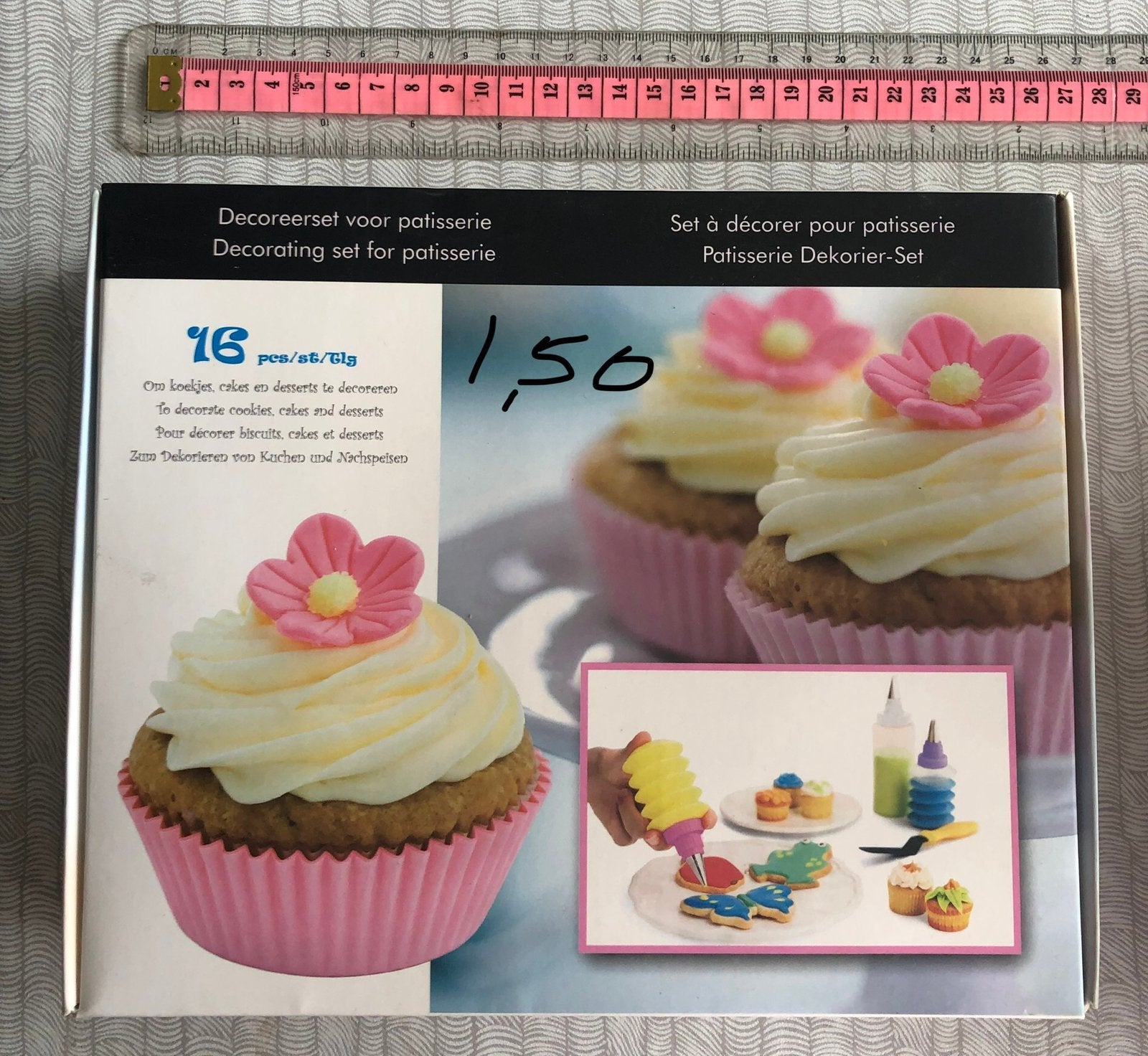16 delige taart versier set nw, Ophalen of Verzenden, Nieuw, Taarten of Cupcakes, Versiering