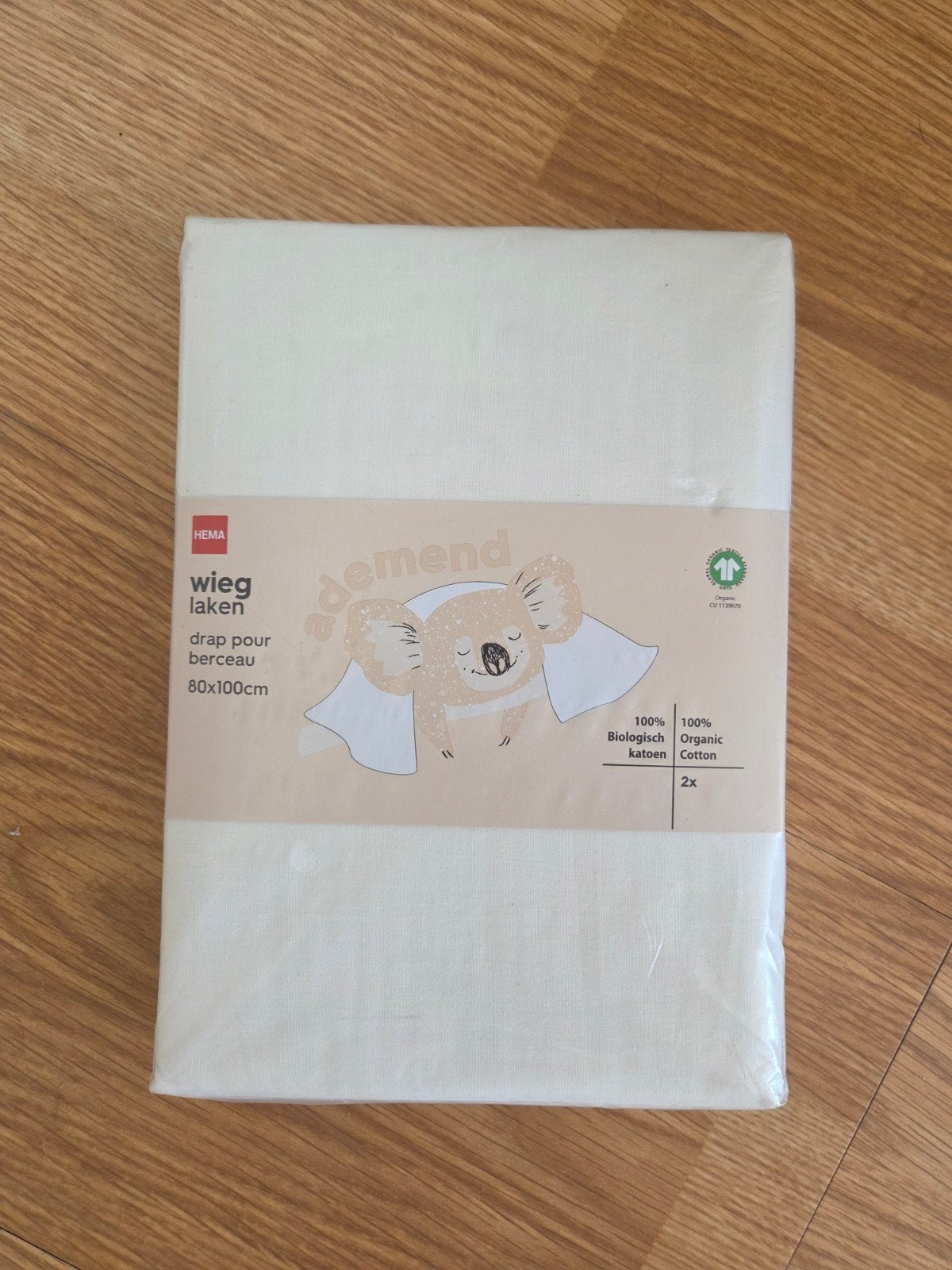 HEMA wieglaken 80x100cm biologisch katoen 2x, Huis en Inrichting, Slaapkamer | Beddengoed, Eenpersoons, Katoen, Nieuw, Ophalen of Verzenden