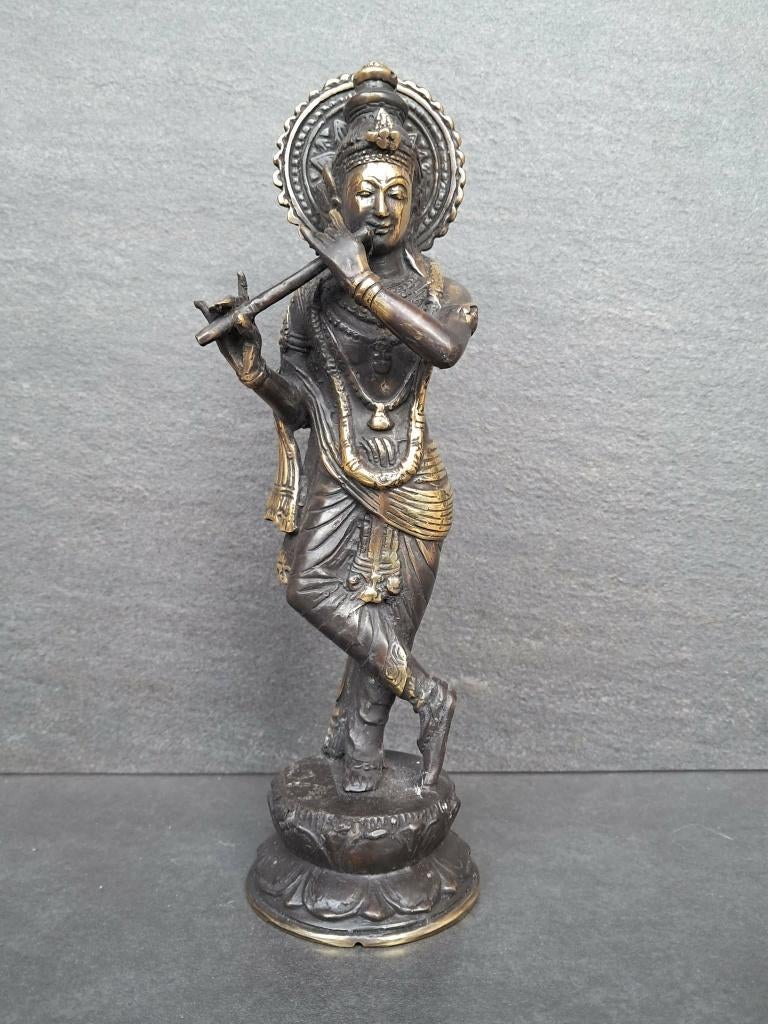 Heer Krishna speelt fluit/bronzen beeld/India/Azië, Ophalen of Verzenden, Nieuw