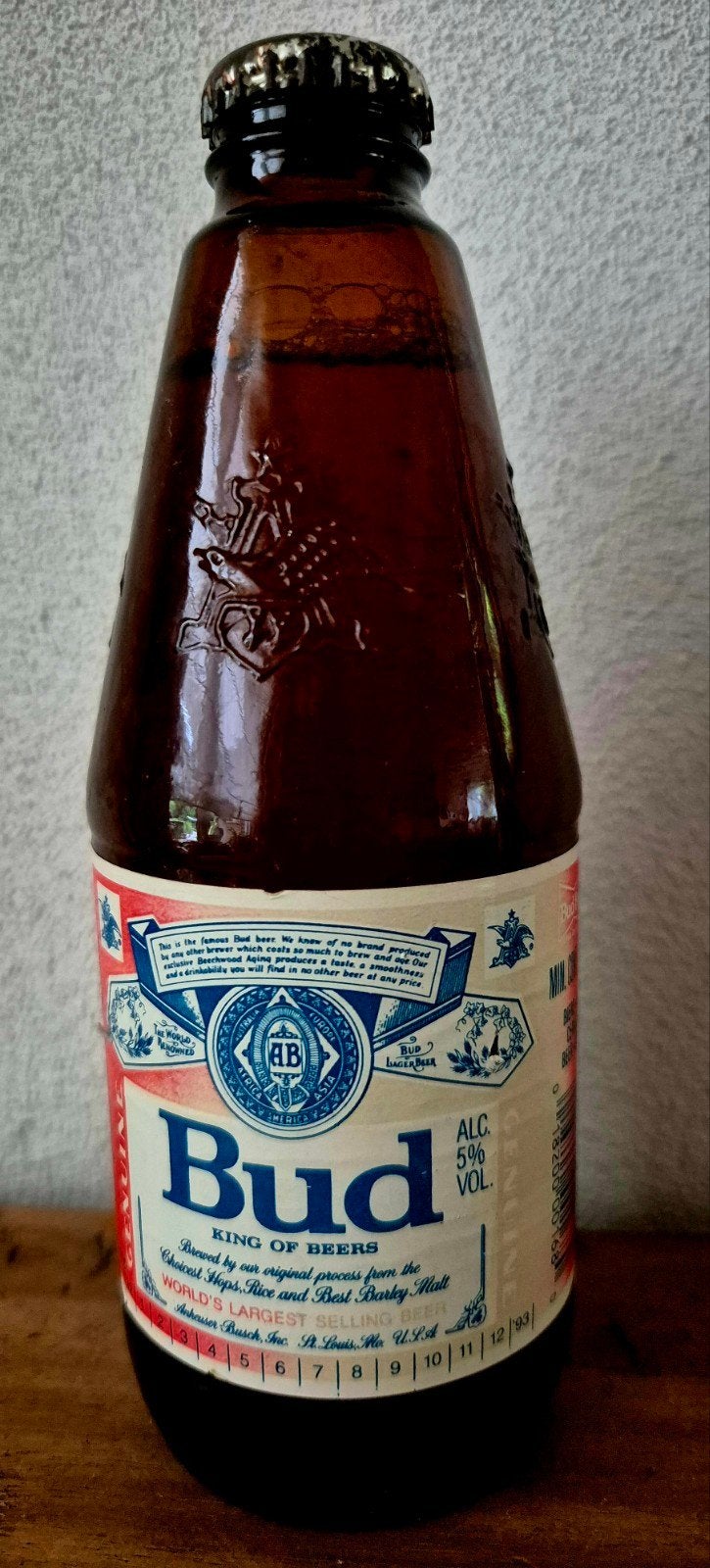 fles BUD king of Beers ST LOUIS USA. verzamelaar, Verzamelen, Biermerken, Ophalen of Verzenden, Zo goed als nieuw, Flesje(s), Overige merken