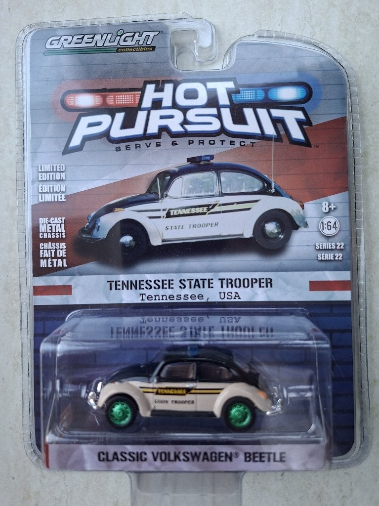 VW Volkswagen Kever Greenlight 1/64 Chase State Trooper, Ophalen of Verzenden, Nieuw, Auto