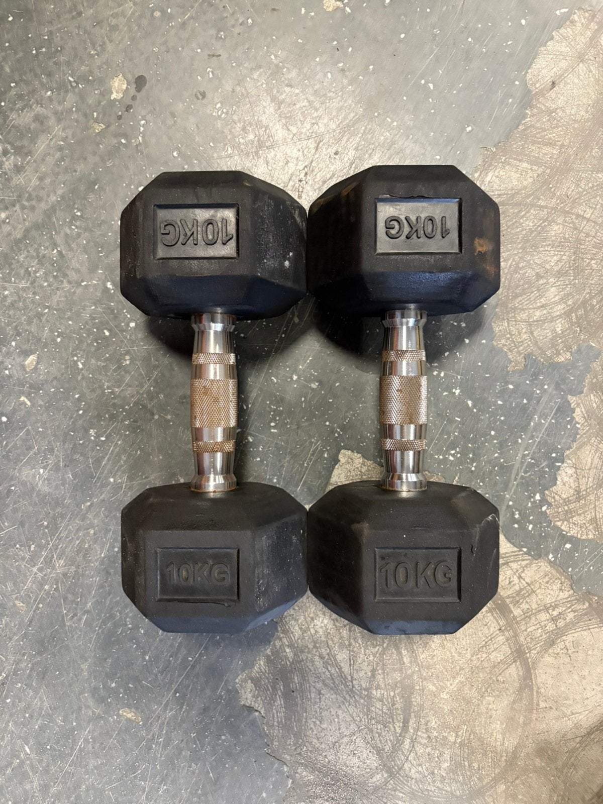 2 x 10 kg hexa dumbbells dumbbell set gewichten, Gebruikt, 2 x 10 kg, Gewichten, Ophalen of Verzenden