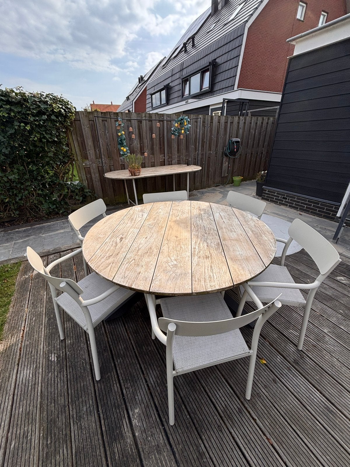 Tierra Outdoor Omnigo tuinset met 6 stoelen, Tuin en Terras, Ophalen, Gebruikt, Eettafel, 6 zitplaatsen