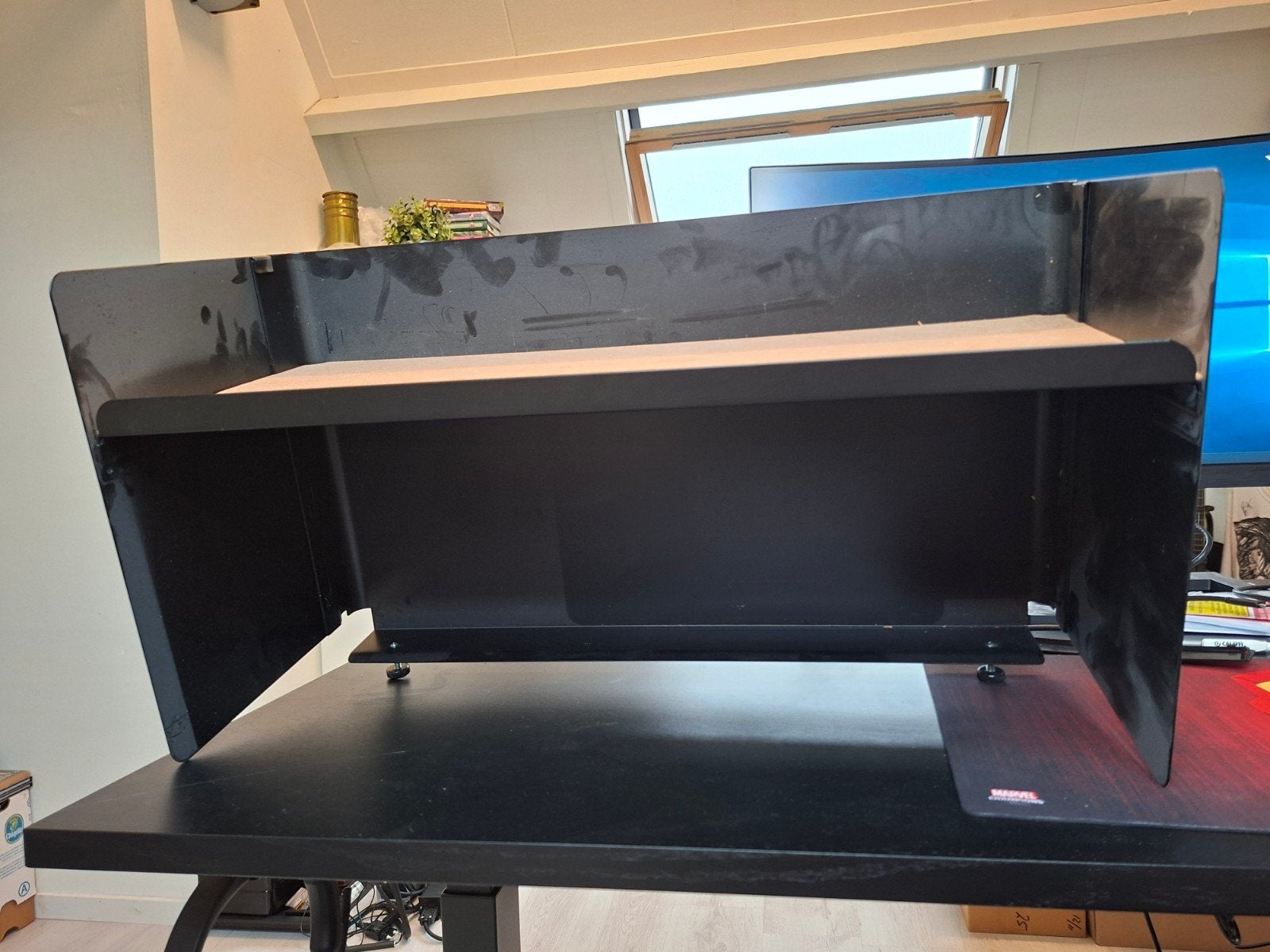 IKEA Bekant Opzetstuk Bureau Zwart, Huis en Inrichting, Bureaus, Ophalen, Metaal, Zo goed als nieuw, IKEA