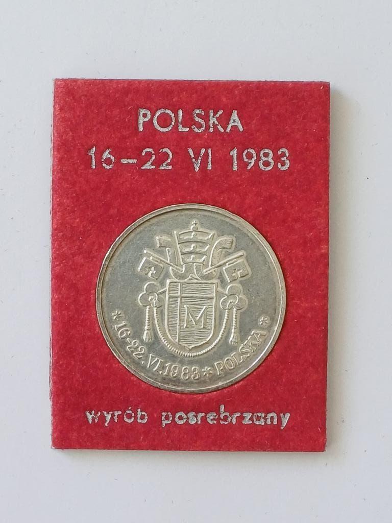 Paus Johannes Paulus II /Herdenkingsmunt bezoek Polen 1983, Postzegels en Munten, Penningen en Medailles, Ophalen of Verzenden
