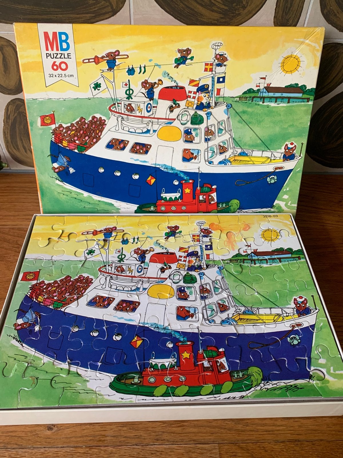 Milton Bradley  Busytown Boat  Puzzle Richard Scarry, Verzenden, Meer dan 50 stukjes, Zo goed als nieuw, 6 jaar of ouder