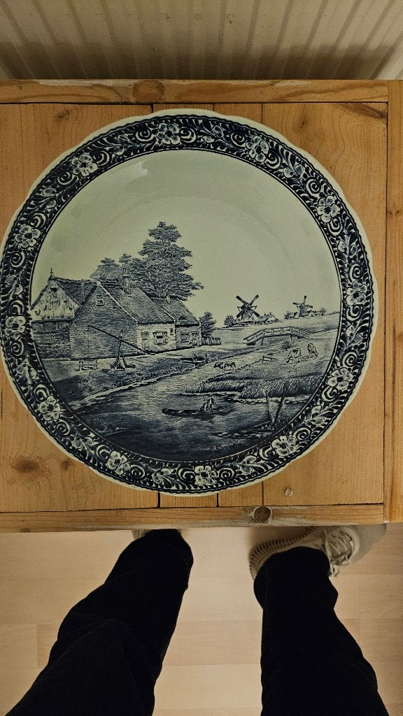 Delfsblauw bord { 7 }, Huis en Inrichting, Keuken | Servies, Ophalen, Gebruikt, Delftsblauw, Bord(en)
